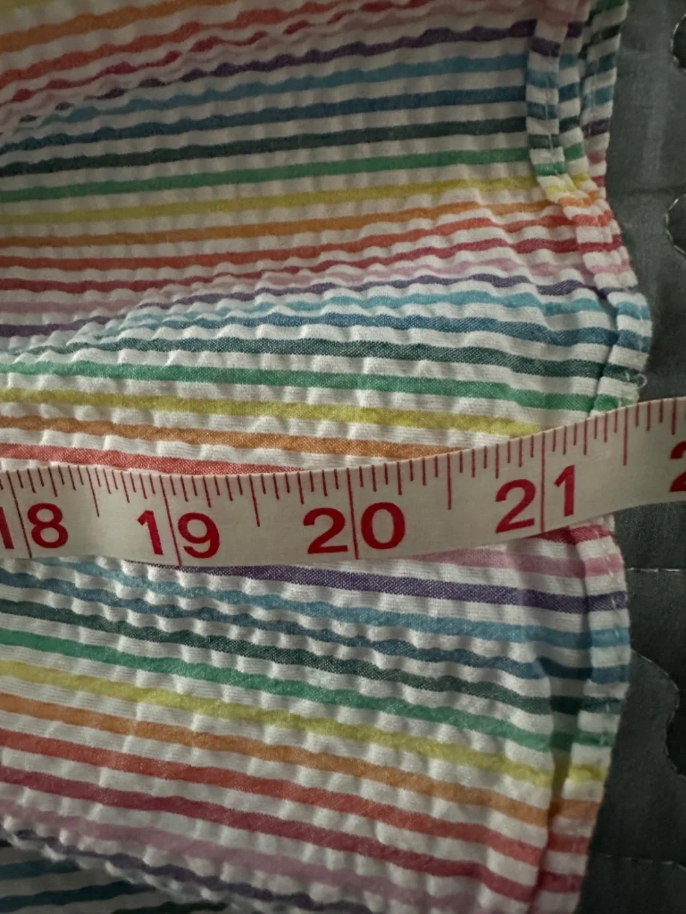 J. Crew V-Neck Peplum Cotton Top Rainbow Seersucker Stripes #AM647 Size 4/6 NWOT